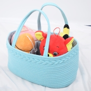 Blue diaper basket