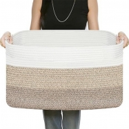 Color matching oversized cotton rope storage basket