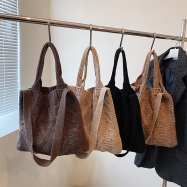 Cotton cord simple shoulder bag