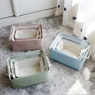 Solid color fabric storage basket